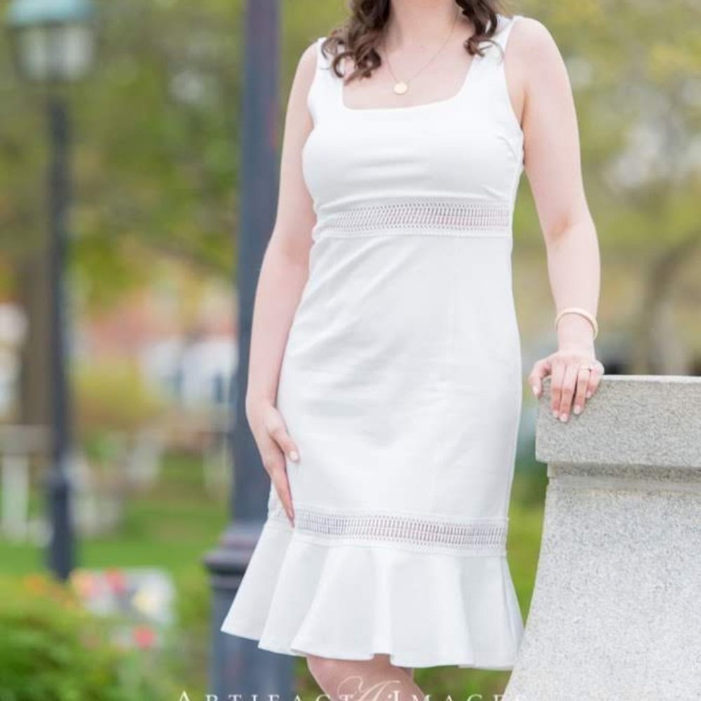 Lulu's White Midi Dress Size M